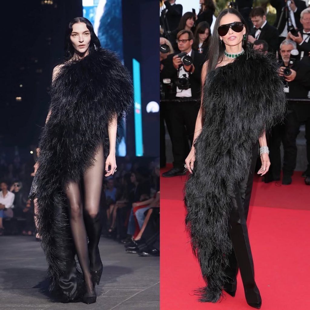 Demi Moore porta a Cannes uno dei look più belli appena visti da Gucci