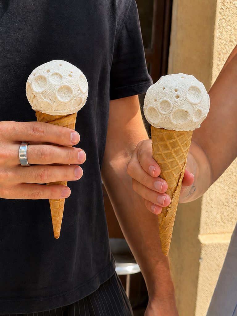 La Luna è atterrata in un cono: il gelato di Otsu